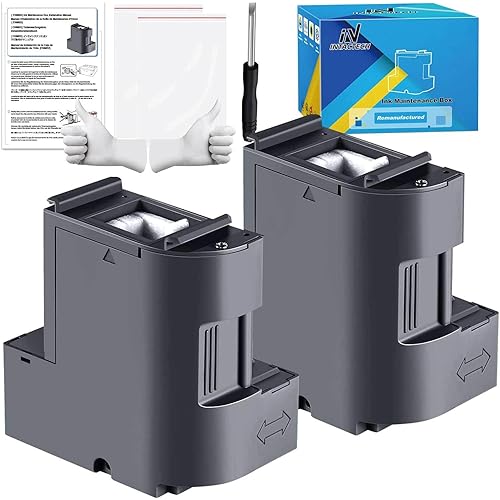 Maintenance Box for Epson ET-15000 ET-3750 ET-4750 ET-4760 ET-3760 ET-4850 ET-3850 ET-3710 ET-3830 WF-2860 2 Pack