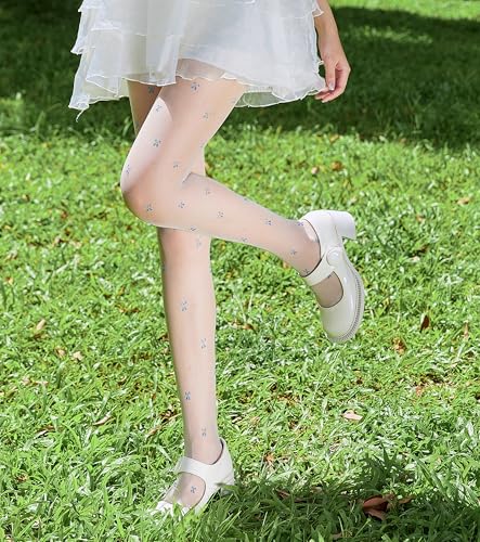 Image of Sahabowi Women Tights, Sheer High Waist Pantyhose, Vintage Control Top Stockings, Siwa9