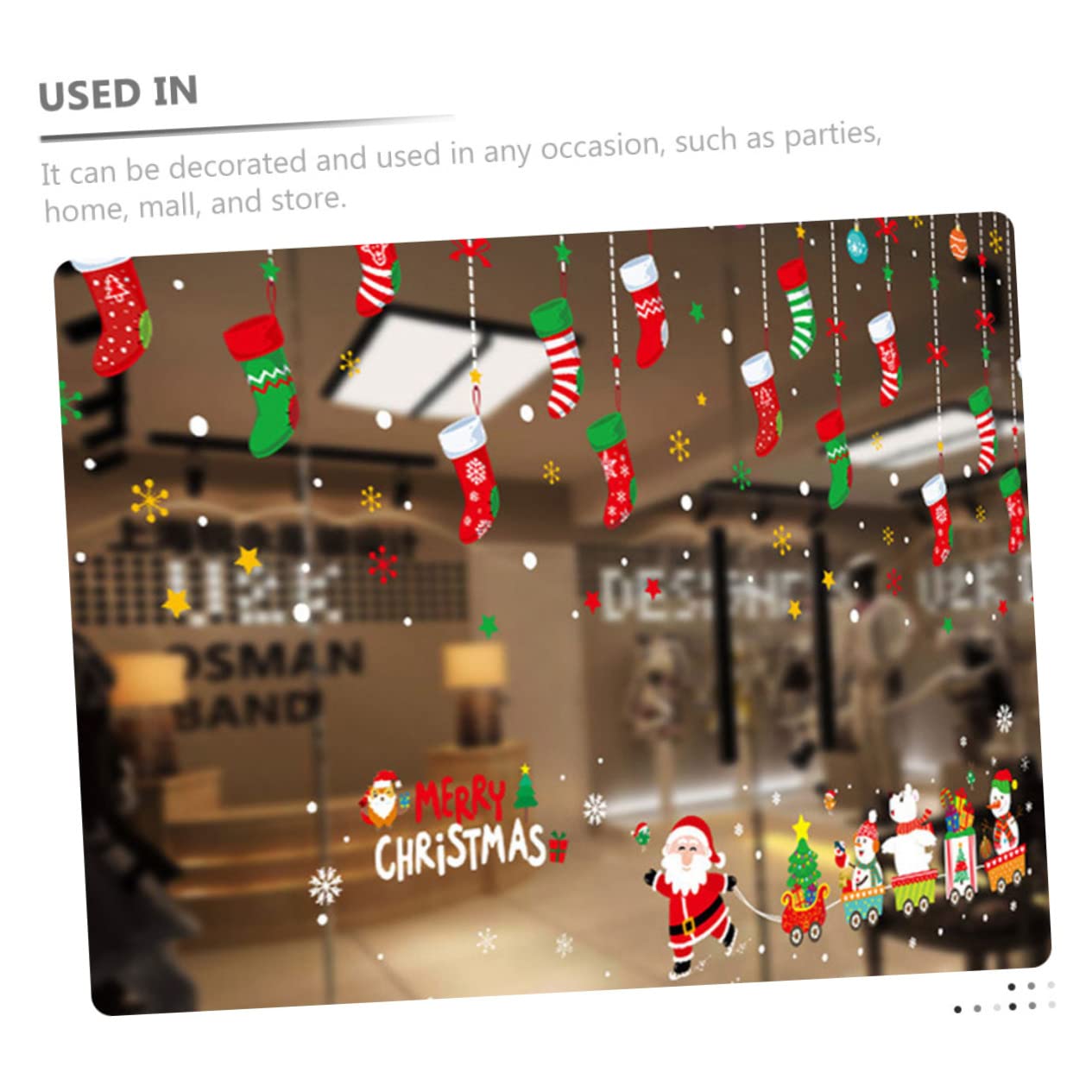 PRETYZOOM 5 Adesivi Natalizi Adorabili Facili Da Applicare Per Decorazioni Natalizie in Pvc