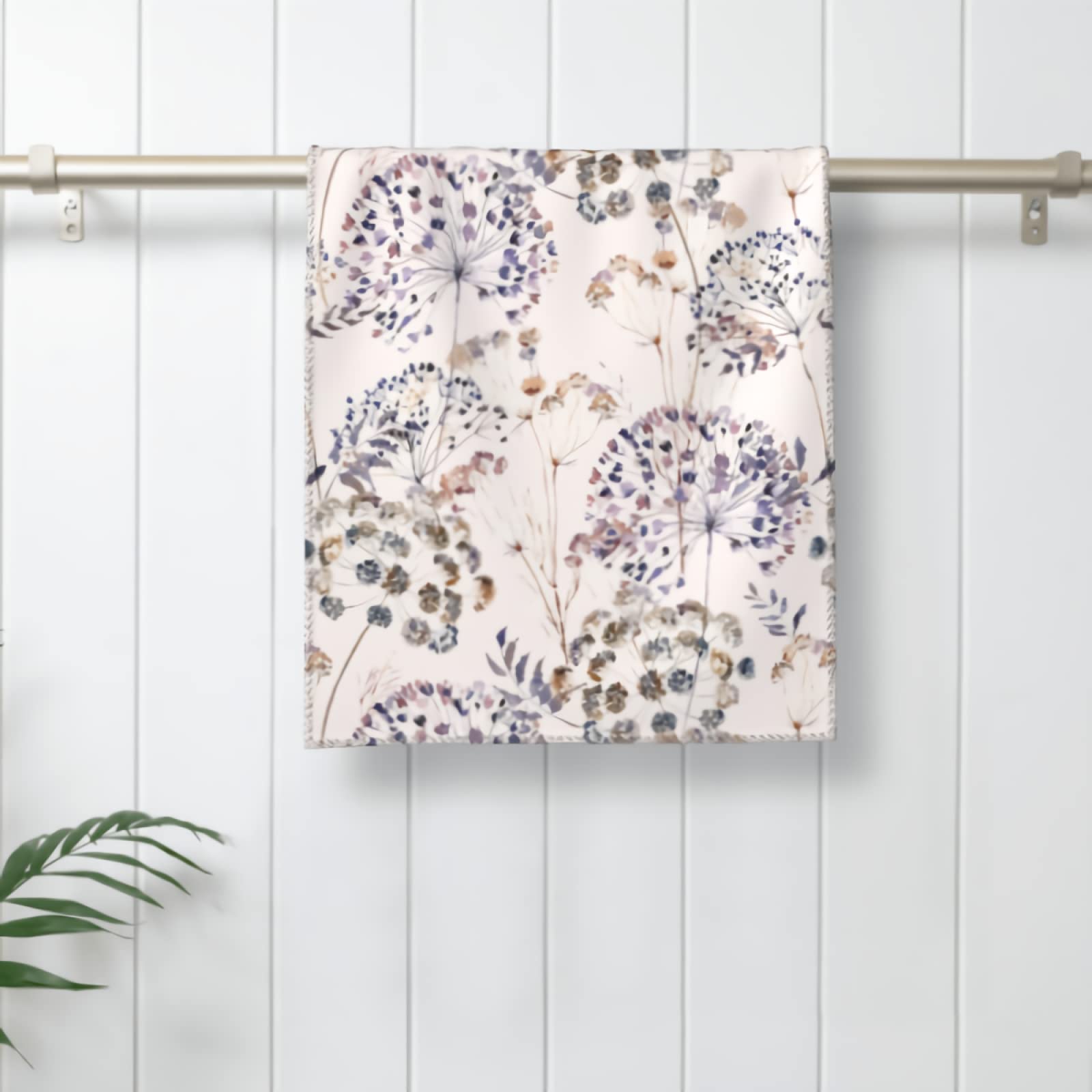 Cafl Watercolor Boho Flowers Towels Rustic Beige and Purple Floral Multipurpose Towels Soft Highly Absorbent Towels Hand Towels for Bathroom ,Hand, Face, Kitchen,Gym and Spa <12 x 27.5 Inch>