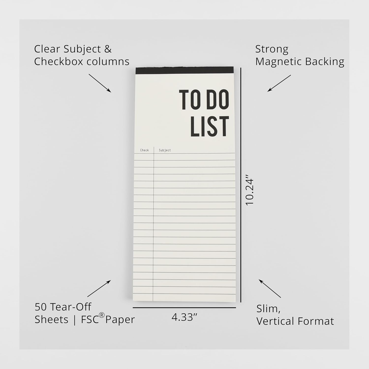 Magnetic Shopping List for Fridge - Grocery List Pad - Refrigerator Notepad with Magnet - Tear Off Shopping Pad - Minimalist To Do List - Cream Paper - 50 Sheets - KaRiniTi (Pack of 3)