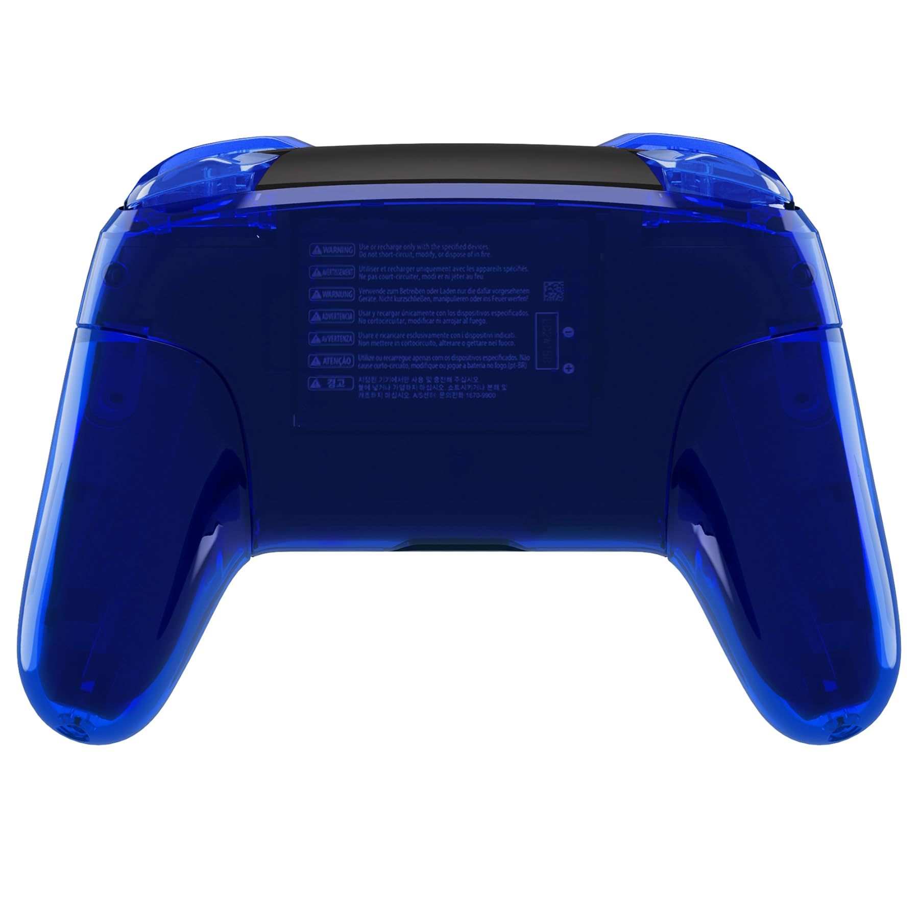 eXtremeRate Cover Custodia Grip Impugnature Guscio Case Scocca Ricambio per Nintendo Switch Pro Controller Joystick,Senza Controller-Trasparente Blu