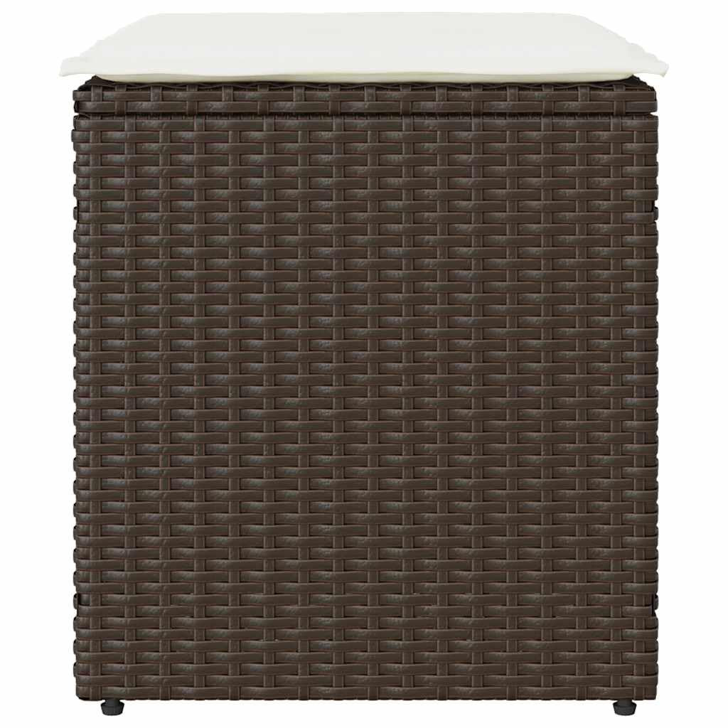 Taboret ogrodowy z poduszką 2 szt. Brązowy 40 x 40 x 43 cm Poly