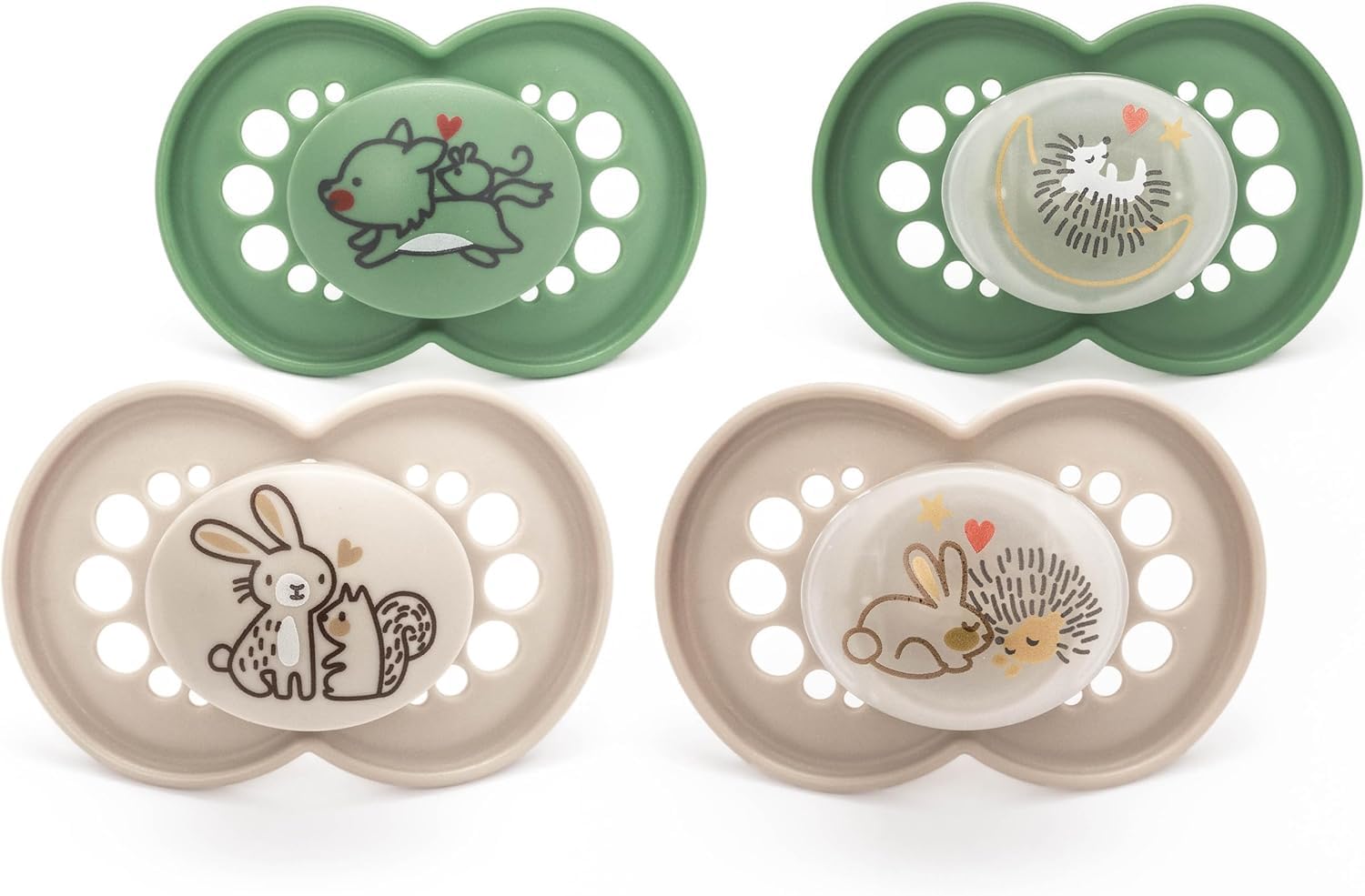 MAM Original Day & Night Soothers, Stone, 4 Pack