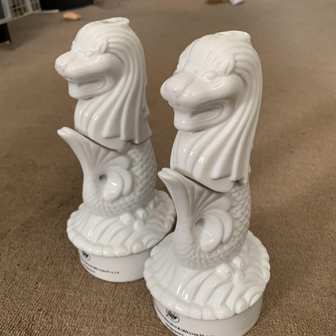 北欧　ライオン　お魚　一輪挿し　アンティーク　2個セット Amazon.co.jp: マーライオン シンガポール 陶器 一輪挿し 2個セット