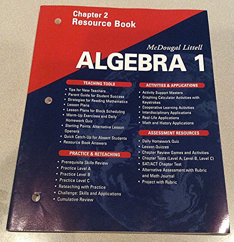McDougal Littell Algebra 1: Resource Book: Chap... 0618020403 Book Cover