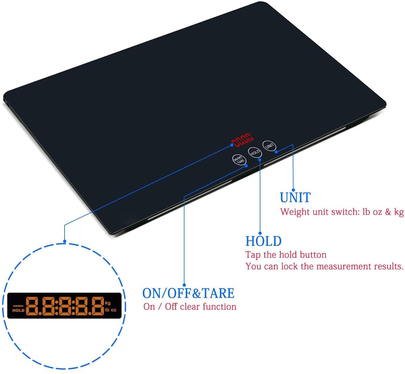 Digital Pet Scale, Baby Scale, Precision±0.08oz, Suitable for Cats, Small Breed Dogs, Infants, and Young Children, Puppies, Mom (27 * 13in)