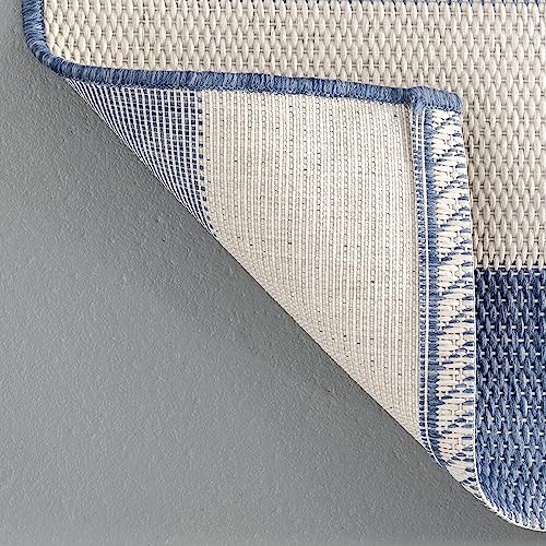 Nuloom Heidi Multi Striped Indoor/Outdoor Area Rug, 6' X 9' Oval, Blue #TOP3