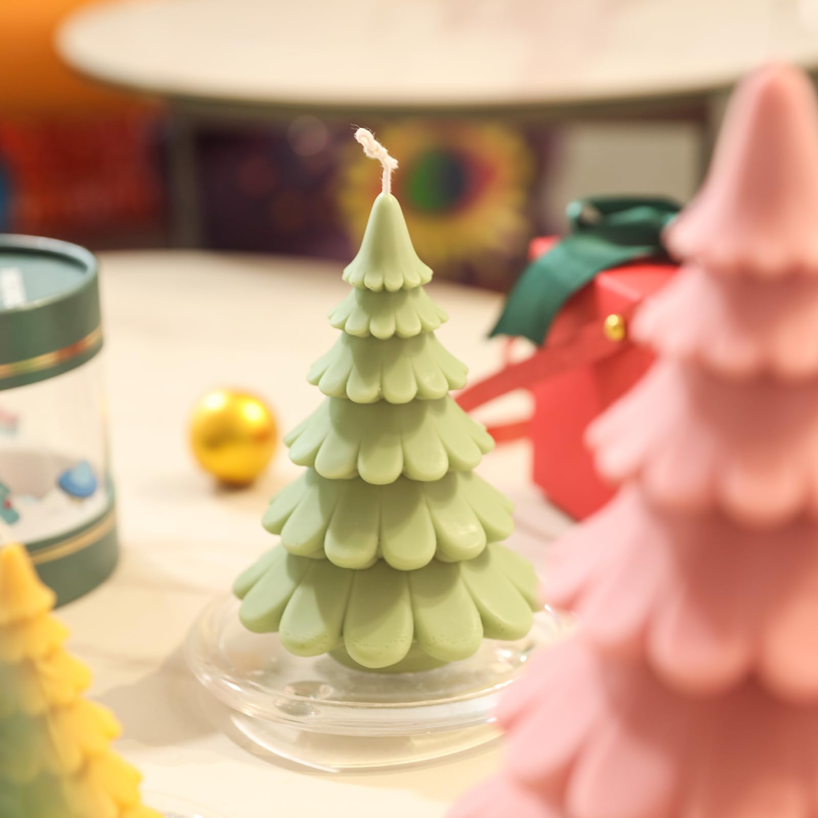 Boowan Nicole Chritsmas Tree Silicone Candle Molds for Candle Making, Silicone Candles Moulds - Handmade DIY Home Decoration Gifts for Christmas (M-LZ0652-2)