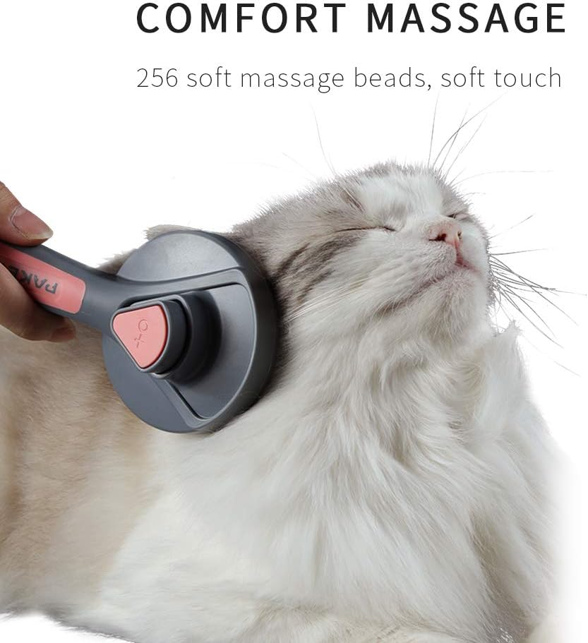 PAKEWAY Cat Dog Grooming Brush, Kitten Slicker Brush, Pet Self Cleaning Shedding Brush Massage Combs for Cats and Dogs with Short, Medium & Long Hair (Pink) : Pet Supplies