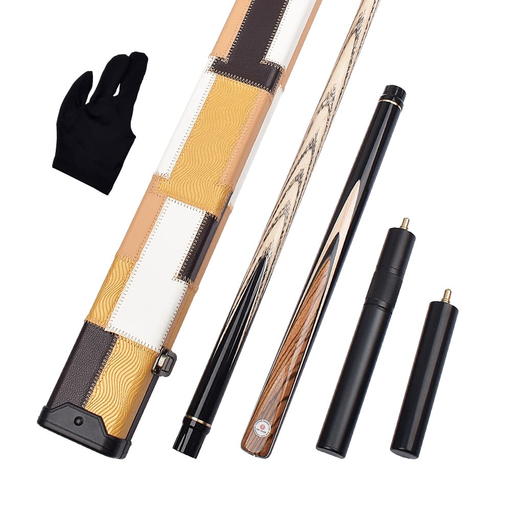 Waymark Snooker Cue Set Cyan Ebony Pool Cue Set Handmade 57 Inches 17 5oz 3 4 Jointed 9 5mm Snooker Cue Tip With Pool Cue Accessoriess 3 4 Snooker Cue Case Snooker Cues Extension Glove