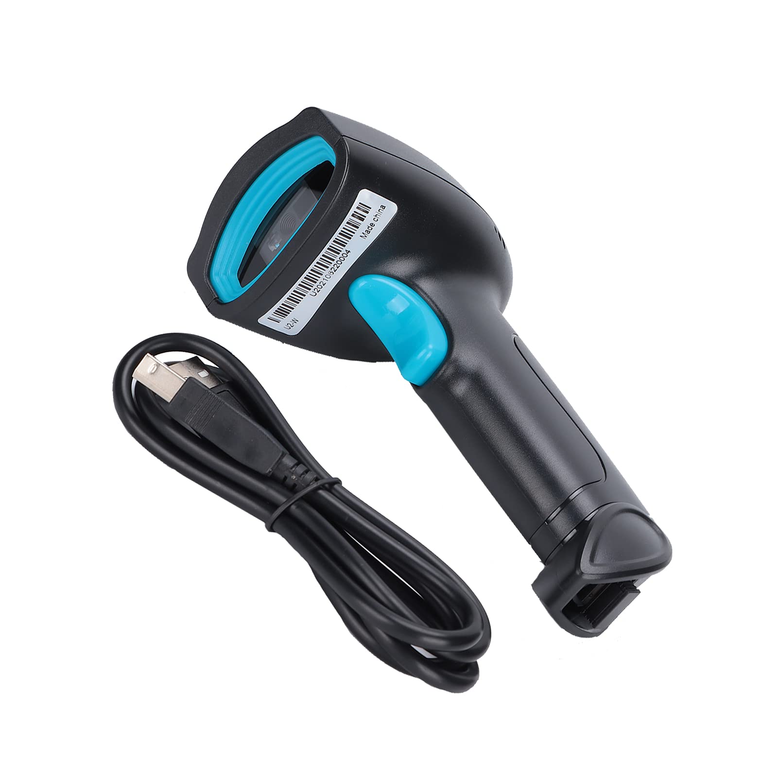Tragbarer Barcode-Scanner, 360°-Lesung (Schwarz Blau)