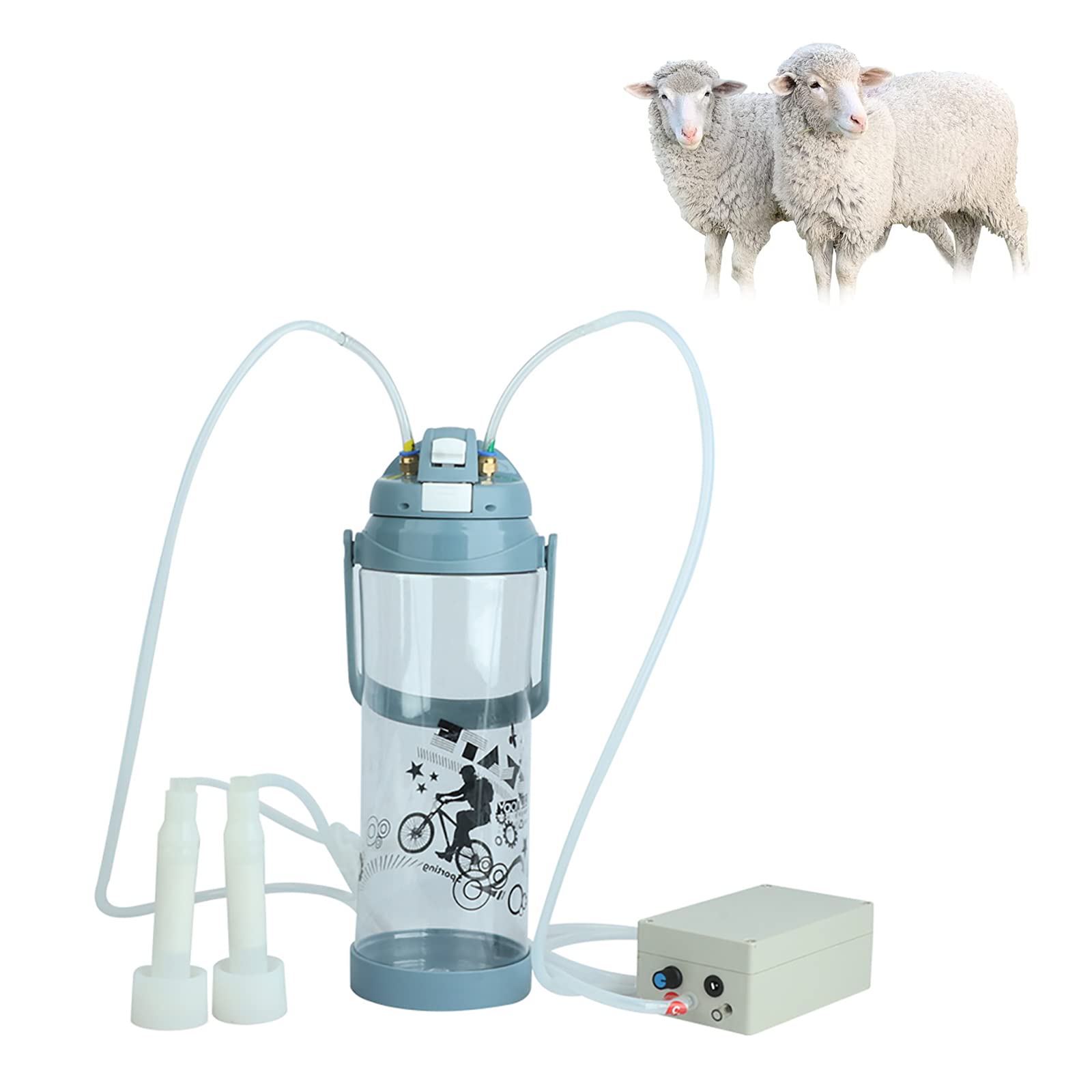 YXZYFPP 3L Plastic Portable Rechargeable Milking Device, Electric Milking Machine, Food Grade Hose,for Sheep Goat Household Farm