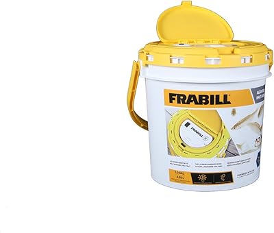 Frabill 4825 Insulated Bait Bucket with Built in Aerator , White and Yellow, 1.3 Gallons