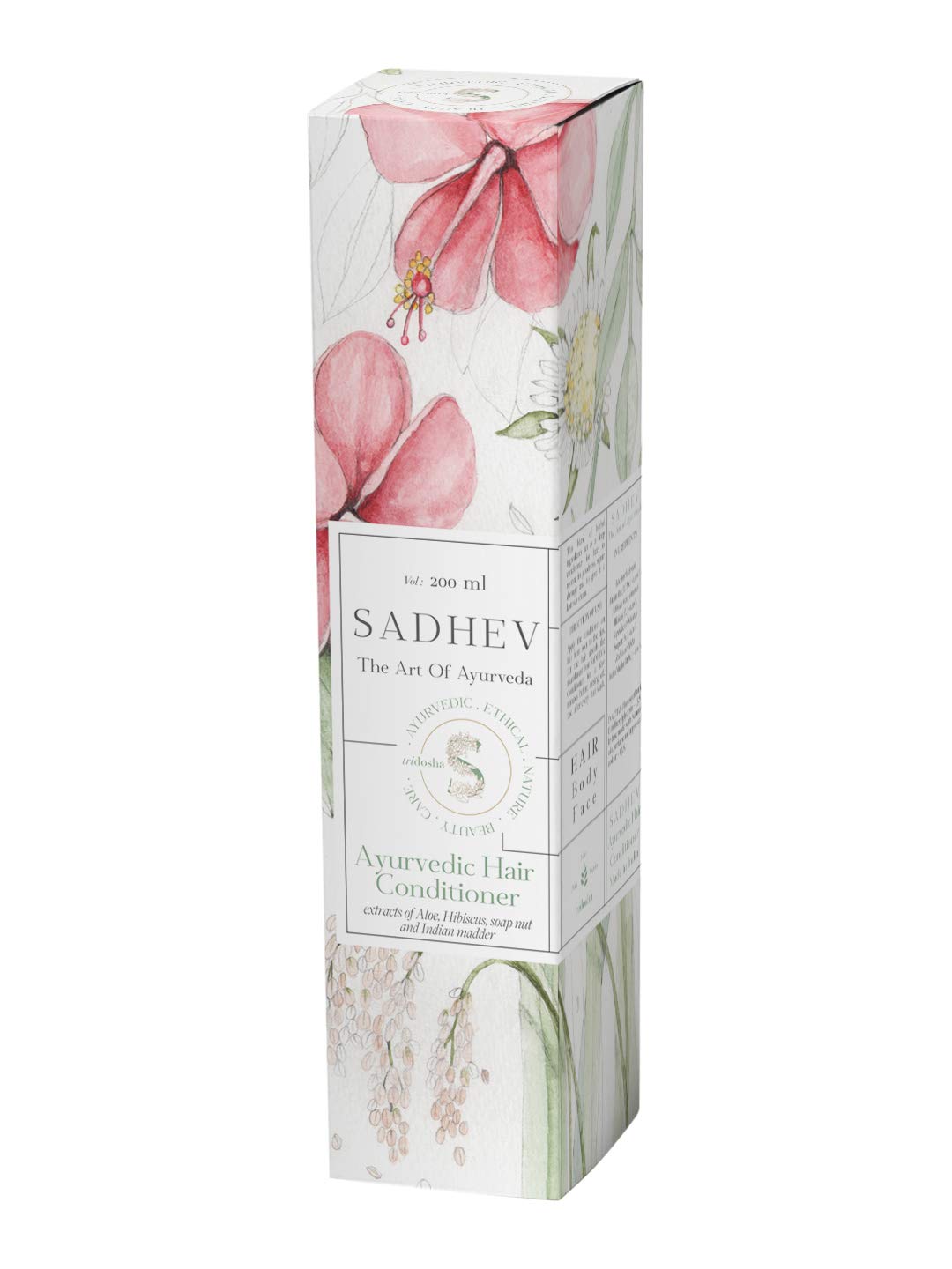 SADHEV Ayurvedic Hair Conditioner with Hibiscus, Aloe Vera & Reetha | Deep Conditioner for Dry, Frizzy & Damaged Hair | Softens, Repairs & Adds Natural Shine Vegan, Clean Hair Care | 200ml 1