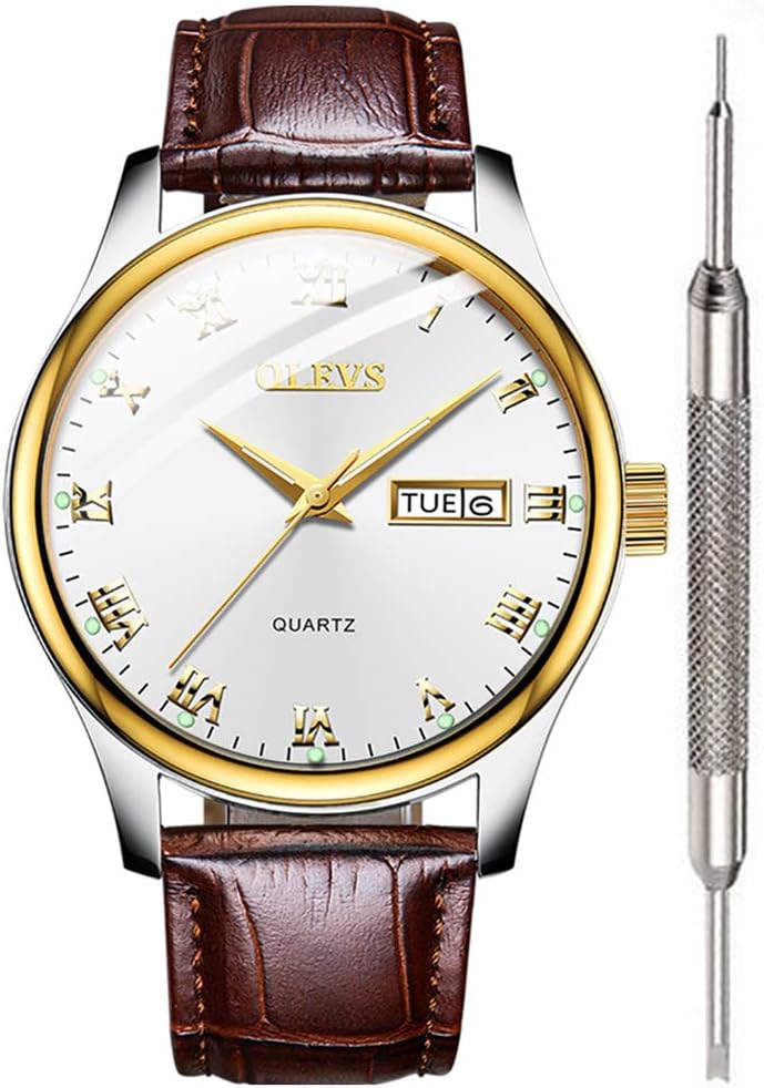 Watch for Men Stainless Steel Business Dress Analog Quartz Men Watch Large Face Day Waterproof Luminous Classic Wrist Watch