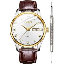 OLEVS Watch for Men Stainless Steel Business Dress Analog Quartz Men Watch Large Face Day Waterproof Luminous Classic Wrist Watch