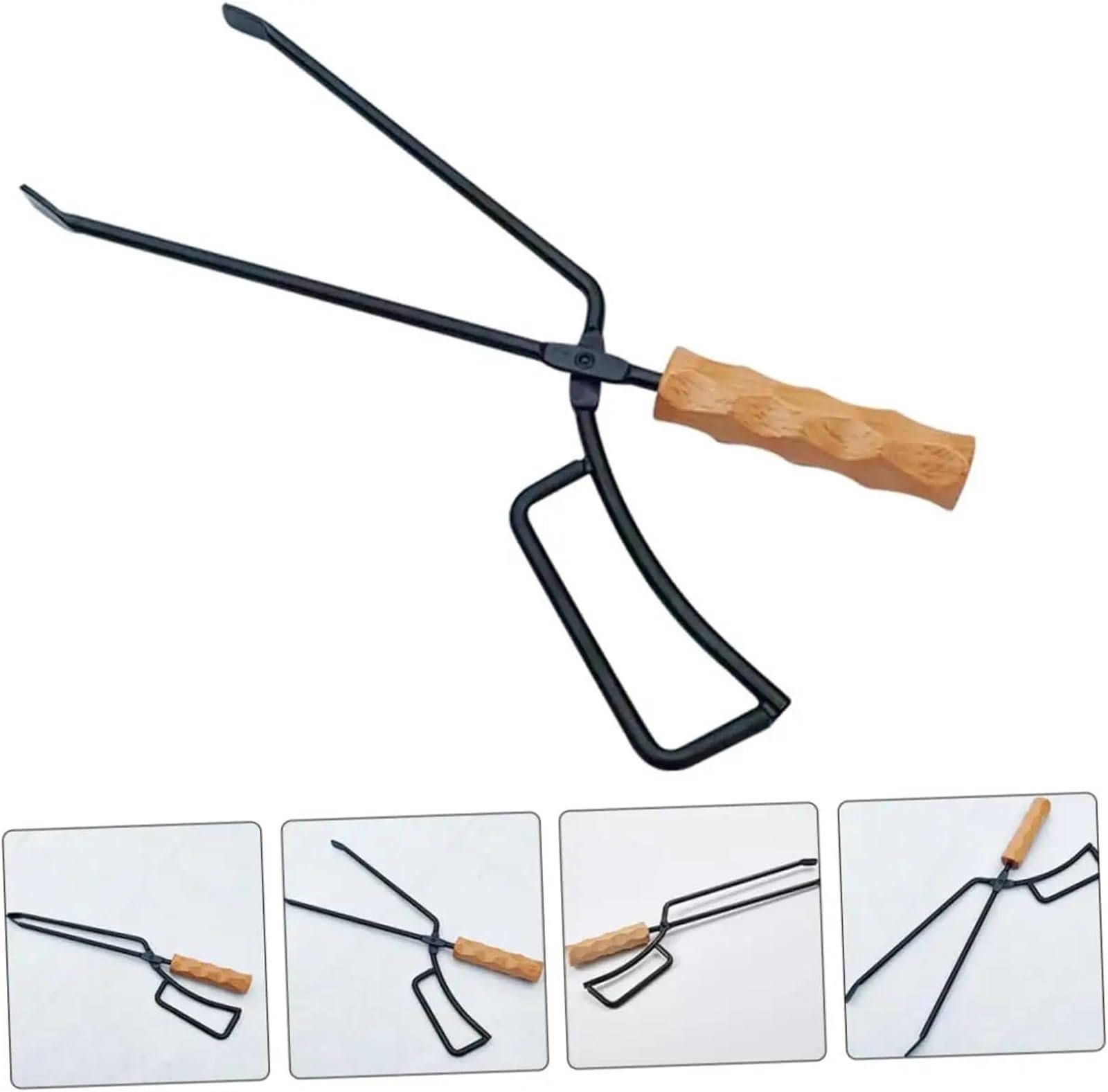 Pinzas For LeñA Pinzas de fuego for carbón, pinzas Metal for barbacoa madera, resistentes al calor, for chimenea pícnic aire libre(FireTong)