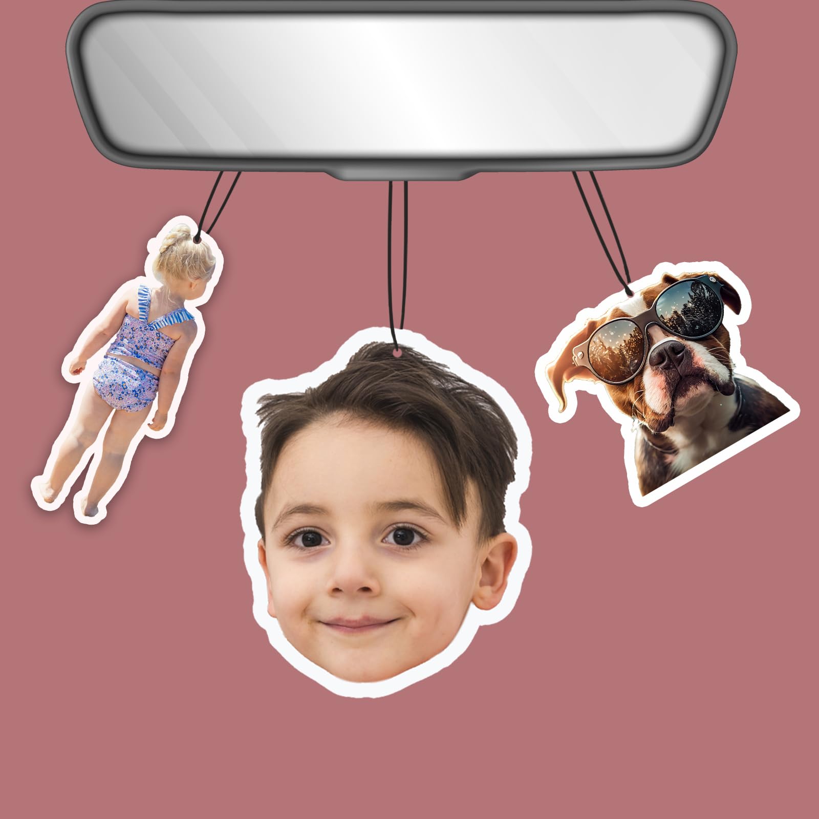 Custom Air Fresheners with Picture, Personalized Pictures Ornament - Double Sided, Photo air freshener for Car Wardrobe Bathroom Hanging Ornaments