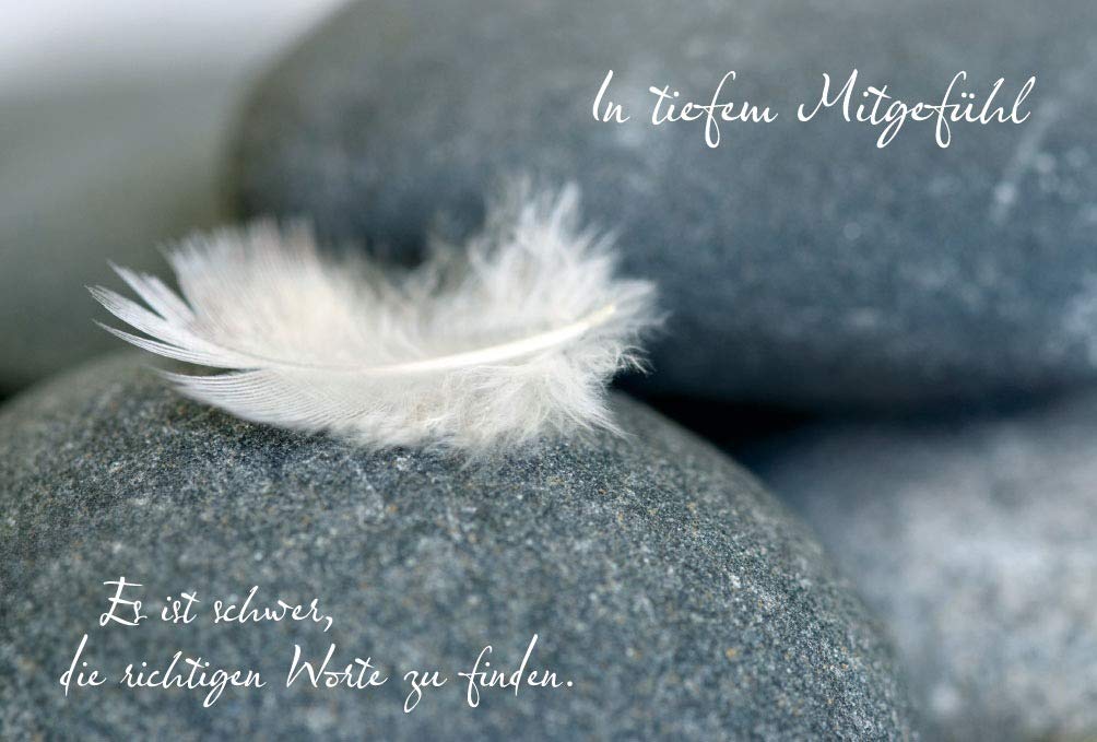 bsb Sympathy Card for Funeral - Feather - with Envelope