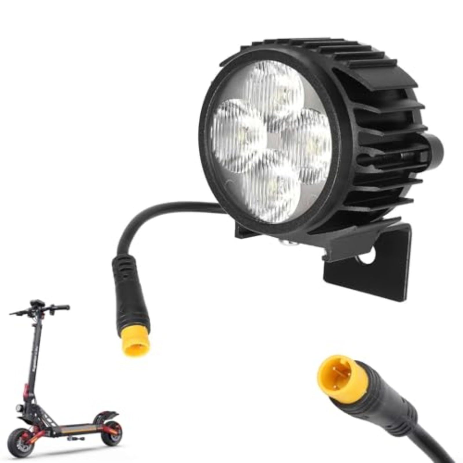 Jurtmy Electric Scooter Headlight Fit for Kukirin, for G2 Pro/G2 ProDB/G2 Max, Electric Scooter Accessories Part, Water-Resistance, 3 Pin Connector