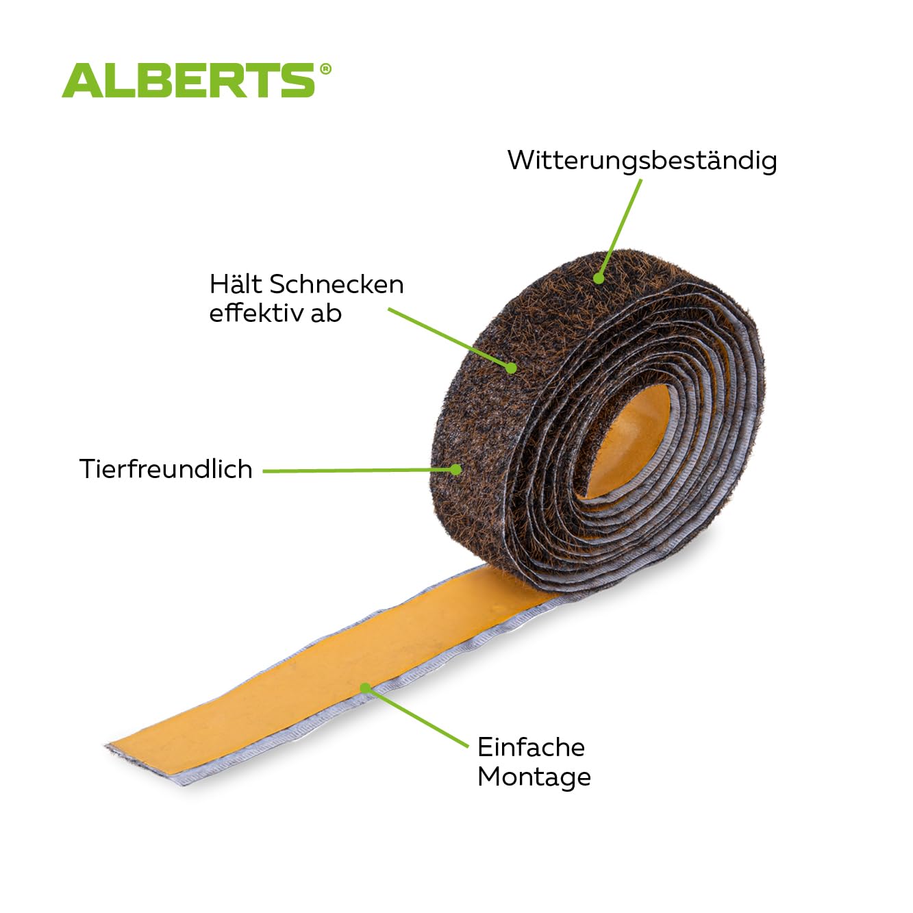 Alberts Schneckenzaun mit Erdspießen | schwarz | 6000mm x 40mm | Schneckenstopp | Schneckenabwehr für Topfpflanzen und Hochbeete | Schneckenschutz | Schneckenstopp Rasenkante