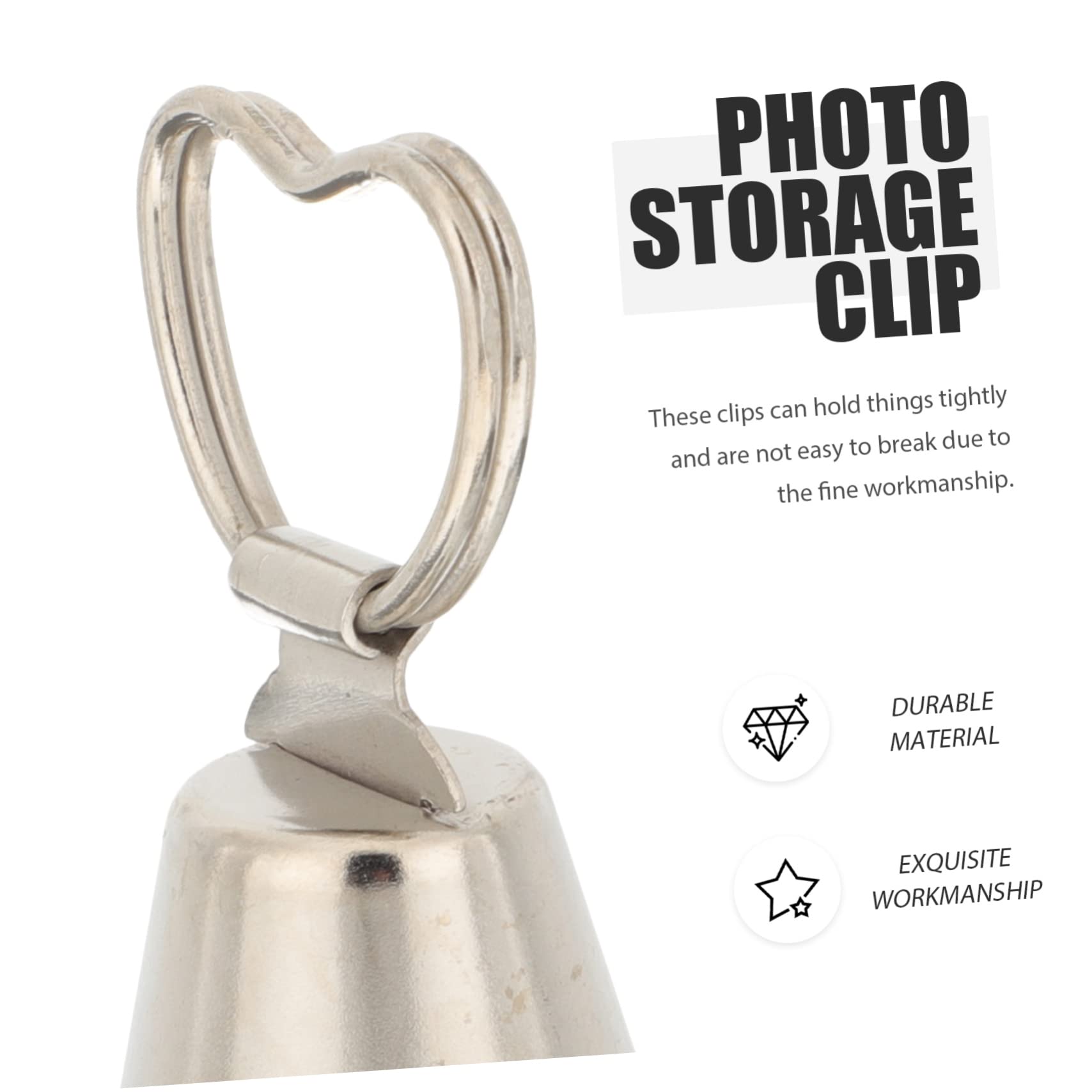 PRETYZOOM 10pcs Photo Holder Menu Sign Holder Note Card Holder Display Folder Handheld Metal, As Shown, 5x3.5cm - Image 3