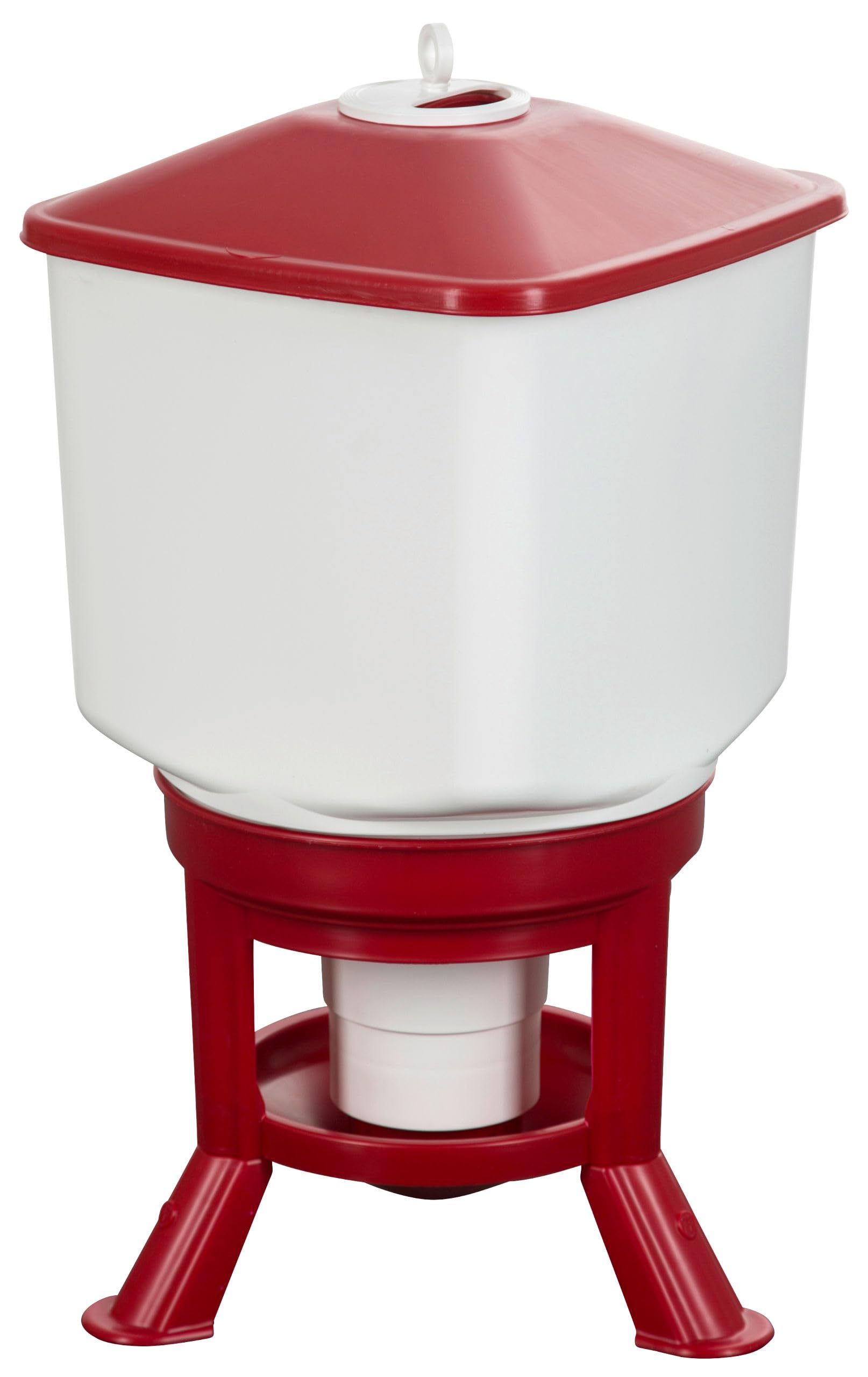Kerbl Hobbyfarming Bebedero para Aves Kubic de, 40 l, plástico Resistente a roturas, Tapa abatible, Filtro sifón, Patas Anchas, fácil Montaje y Limpieza