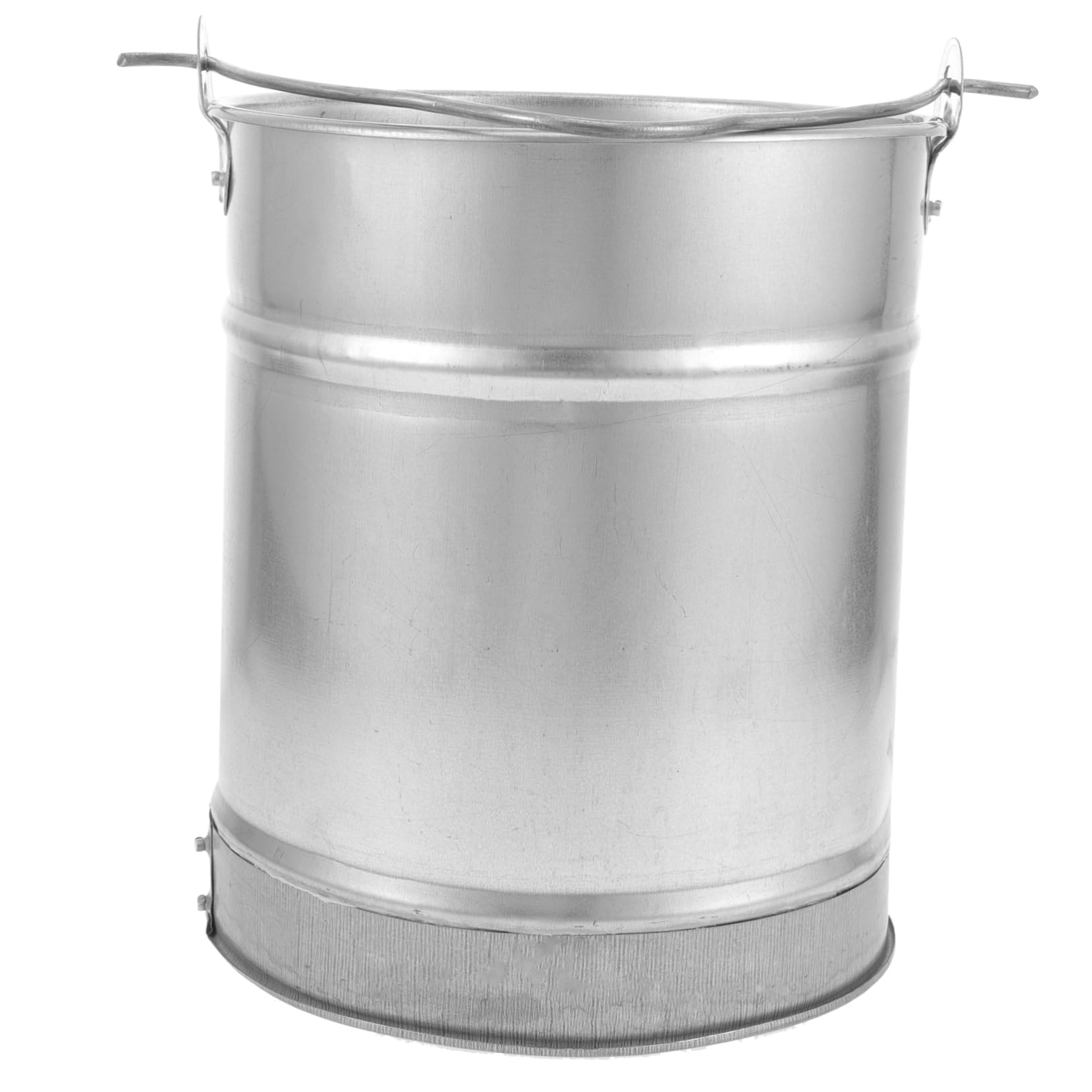 Seau en Fer Renforcé 5 L Argenté Poignée, Portable