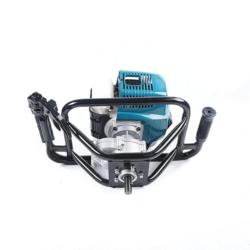 Taladro de perforación para postes con taladro de tierra con broca de taladro de tierra (motor de 52 cc + 2 brocas + barra de extensión)