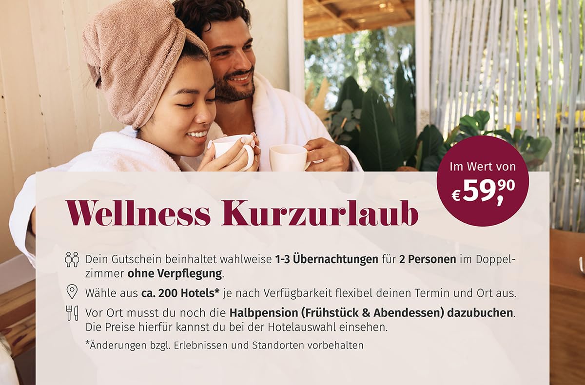 mydays Geschenkgutschein: Wellnessurlaub für 2