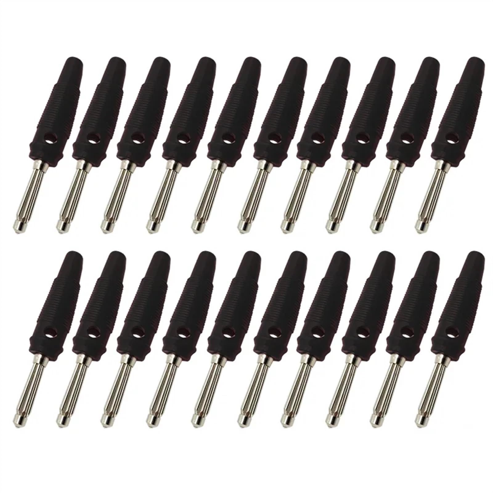 20 części/partia 4 mm wtyk bananowy głośnik złącza wzmacniacz Binding Post Banana Jack wtyk do zacisków kablowych (czarne, 20 szt.)