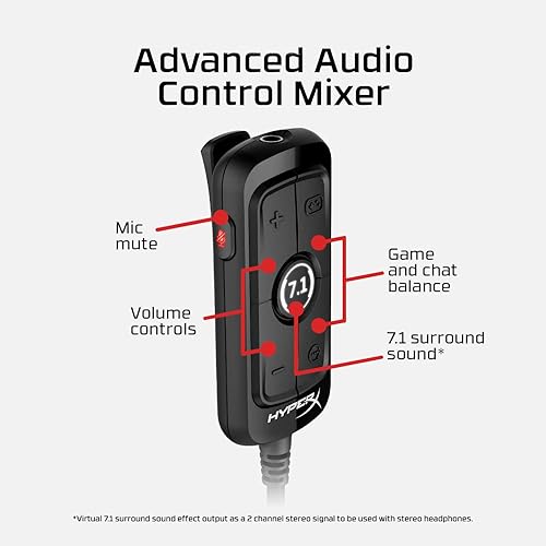 Miniatura 2 de yperX Cloud Alpha S - Auriculares para juegos de PC, sonido envolvente 7.1, graves ajustables, controladores de doble cámara, mezclador de chat,