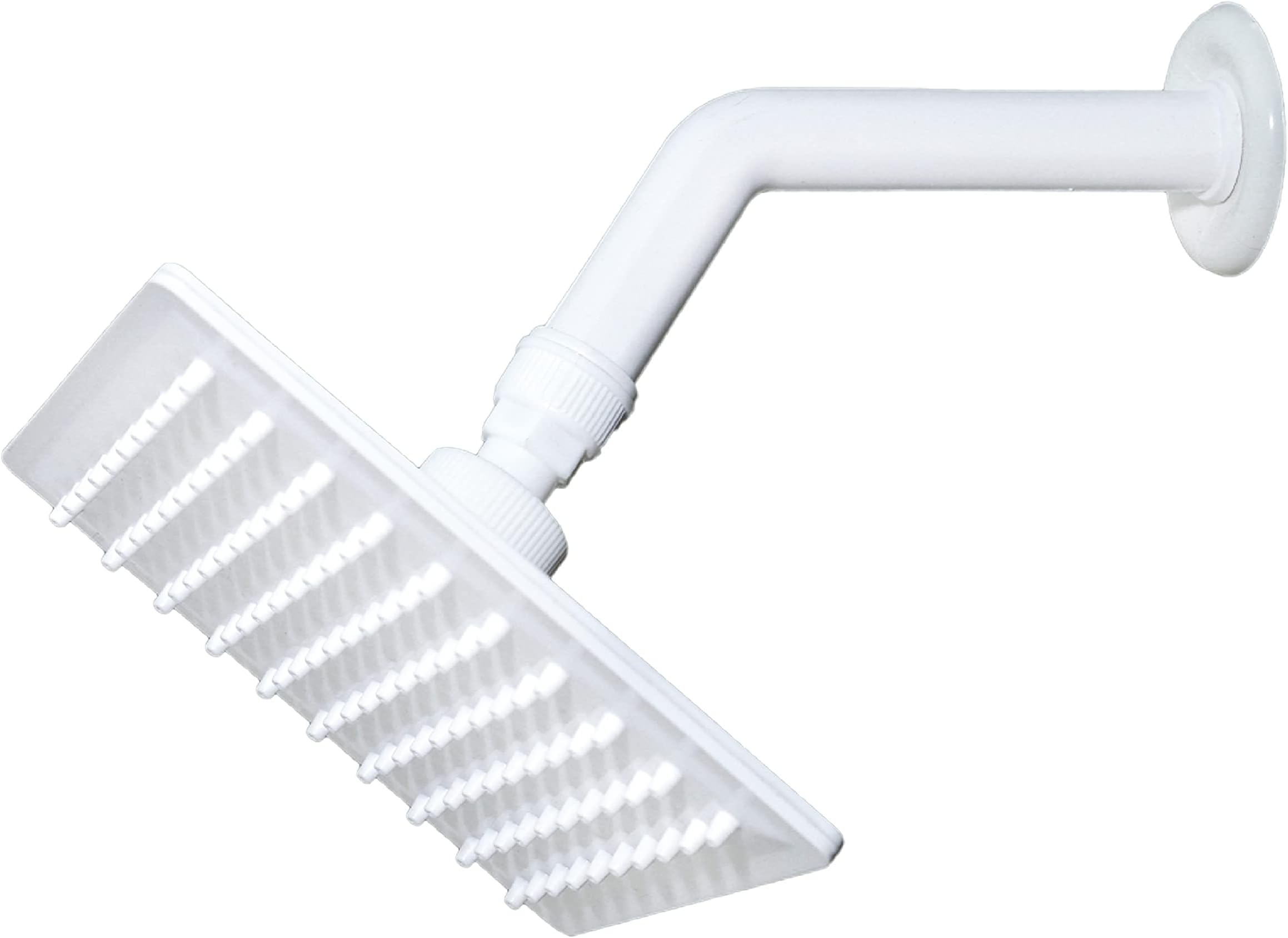 ABS Over Head Shower Ultra Slim With Arm Square, Bath Shower Head Set, Pressure Rain Shower Head (Milky White) (6 X 6 INCH)