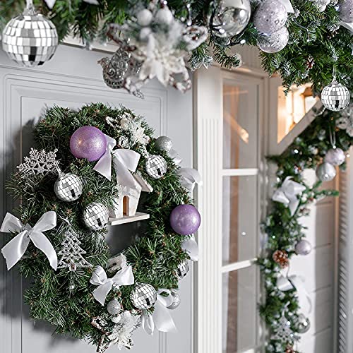 28 Pcs Hanging Mirror Disco Ball Glass Disco Ball Silver Mini Disco Ball Reflective Disco Ball, Halloween Disco Party Supplies, Christmas Tree Decorations (1.5 Inch) #TOP3