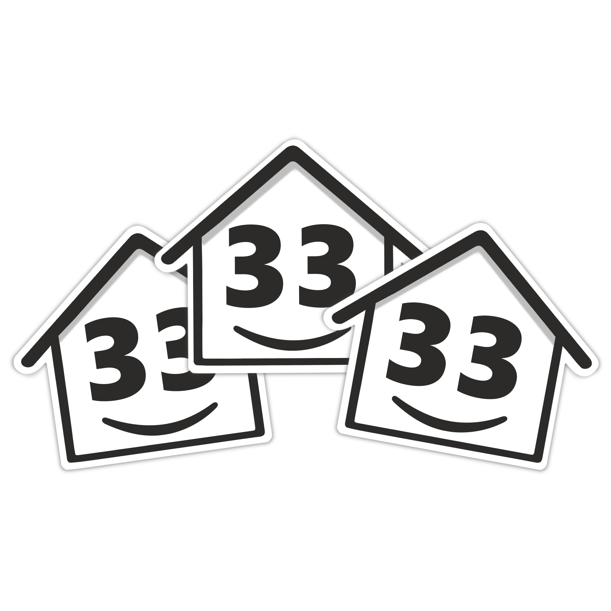 3 x Bin Numbers for Wheelie Bins, 1-99, 15cm ‘Happy House’ Design Dustbin Stickers, Easy Application Stick On Number Stickers - Weatherproof Self Adhesive Vinyl, Black (21) — view 51