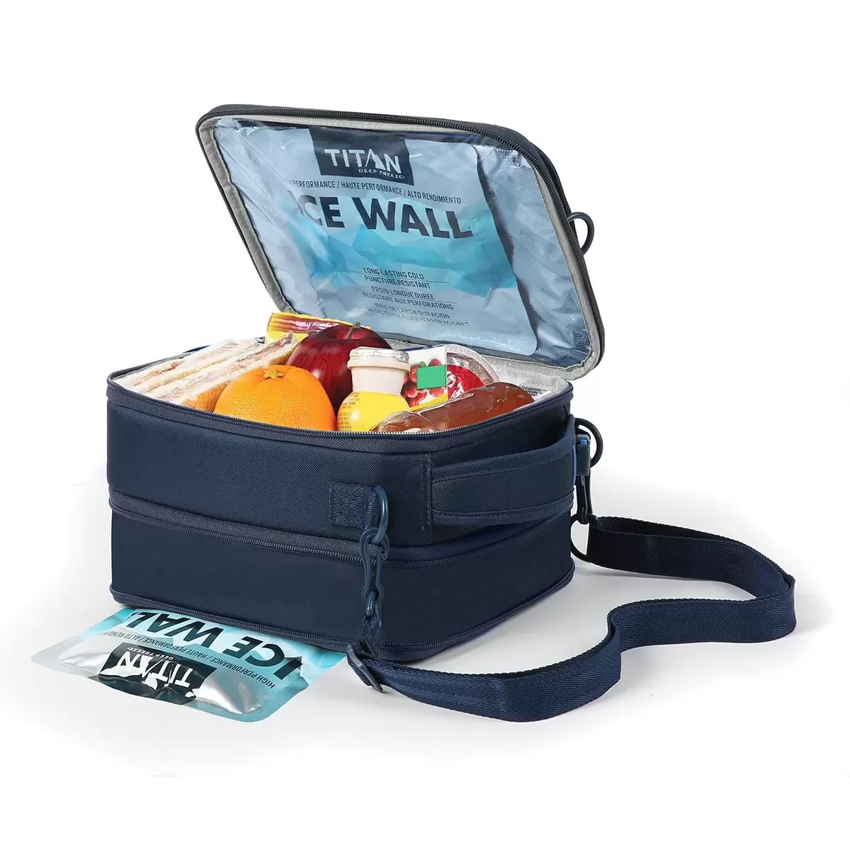 Titan by Arctic Zone Bolsa de almuerzo expandible para frigorífico, color azul marino