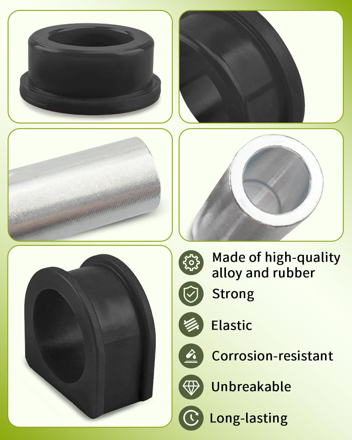 8.10103G Rack And Pinion Bushing Set Fit for Toyota 4Runner 1996-2002, Tacoma 1995-2004, Pickup 1995 4WD Steering Gear Bushing Kit Black