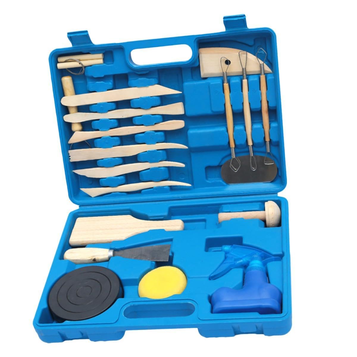 Kit in Plastica Versatile 19 Pezzi Strumenti per Modellare Argilla per Scultura e Modellazione Professionale e Amatoriale