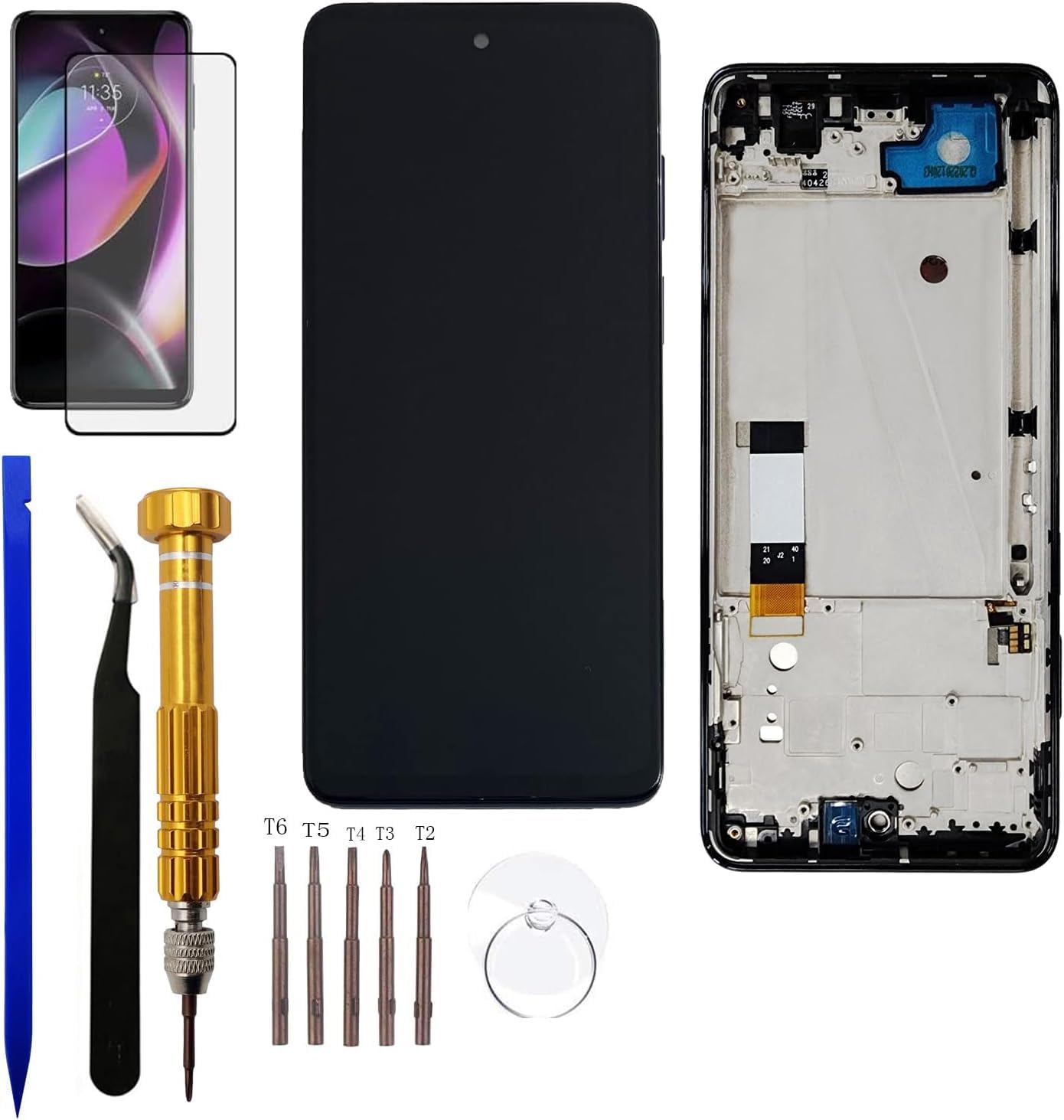 Eaglewirelss LCD Display Screen Digitizer Assembly Replacement with Frame for Motorola Moto G Stylus 5G 2022 XT2215 +Screen Protector&Toolkit (Not for G Stylus 4G 2022 XT2211)