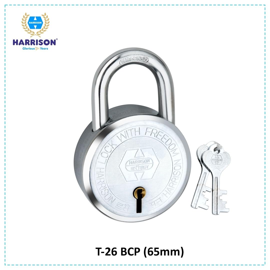 Harrison Padlocks 0324 Free/Round Padlock 65Mm T - 26 with 8 Common Keys/Padlock, Padlocks, Locks for Home, Locks for Main Door 3