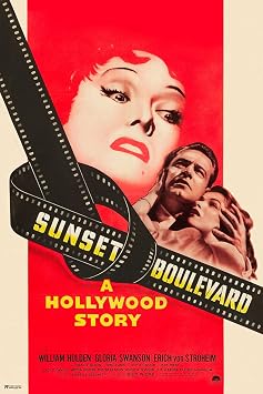 Sunset Boulevard Movie Poster 1950s Classic Posters Hollywood Film Gloria Swanson Theater Midcentury Modern Room Decor Film Cool Wall Art Print Poster 12x18