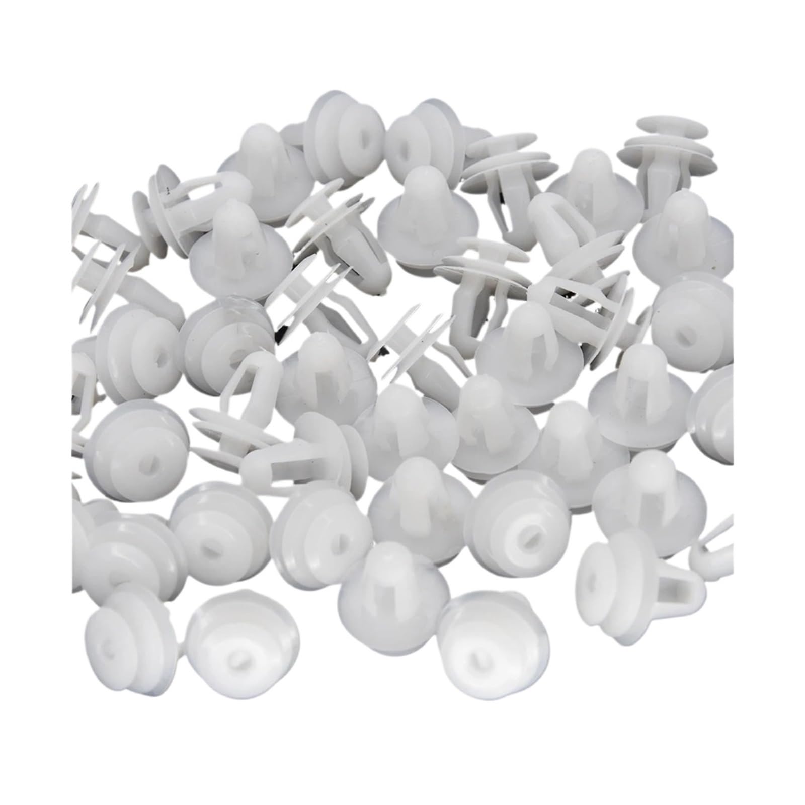KXFVYNE 8mm Hole Car Fixed Rivet Retainer Plastic Rivets Fastener Push Clips 50pcs White Auto Bumper Fenders
