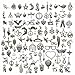 100 PCS Mixed Charms Collection - Antique Silver Mixed Pendant DIY for Necklace Bracelet Earring Chain Jewelry Findings (HM97)