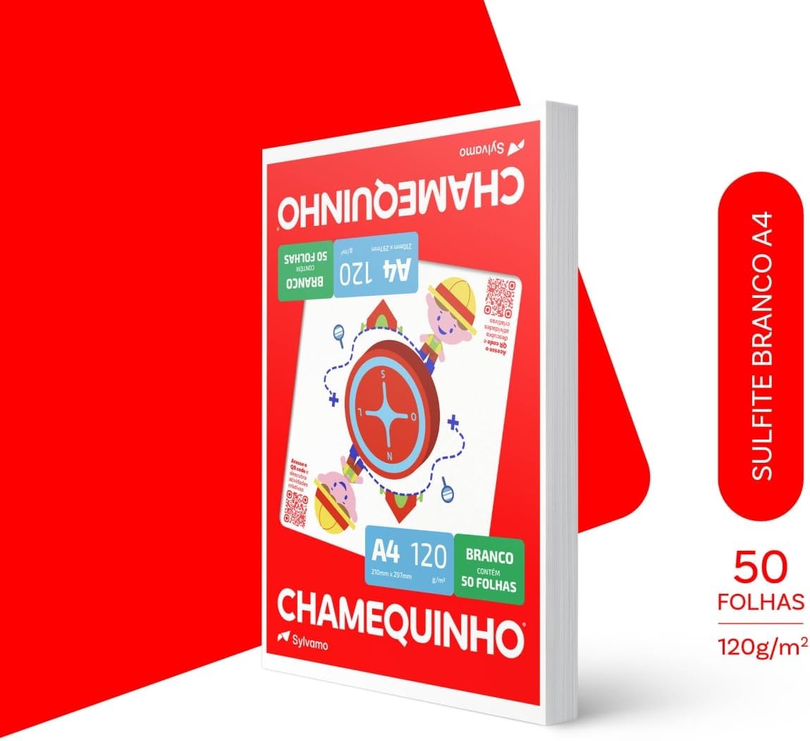 Papel Sulfite A4, Chamequinho, 120 gramas, Chamex, 29881, Branco, International Paper, 50 Folhas Papel Sulfite A4, Chamequinho, 120 gramas, Chamex, 29881, Branco, International Paper, 50 Folhas