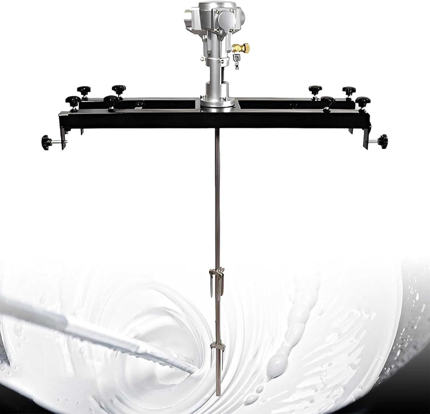 Agitador Neumático para Tanque IBC 1000L, Mezclador Acero Inoxidable con Soporte Telescópico y Hélice Retráctil, Motor Aire 0-2500 RPM para Pinturas, Tintas y Químicos,Large 5 Cylinders