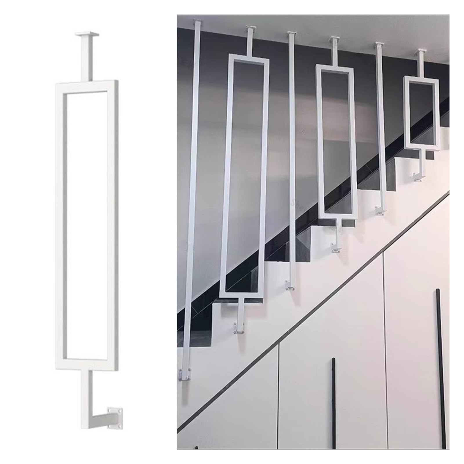 Poste de barandilla anticaídas con altura de 200 cm para escaleras en pendiente y suelos