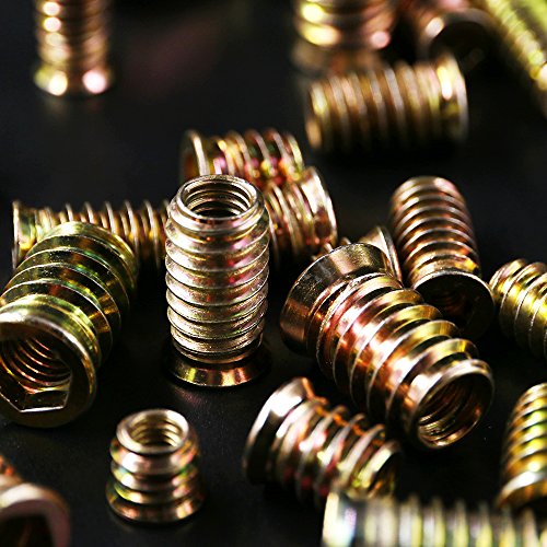 Glarks GLLAKLJN-95 95Pcs Zinc Alloy Hex Flanged Screw-In Nut Hex Socket Drive Threaded Insert Nuts Assortment Set thumb #3
