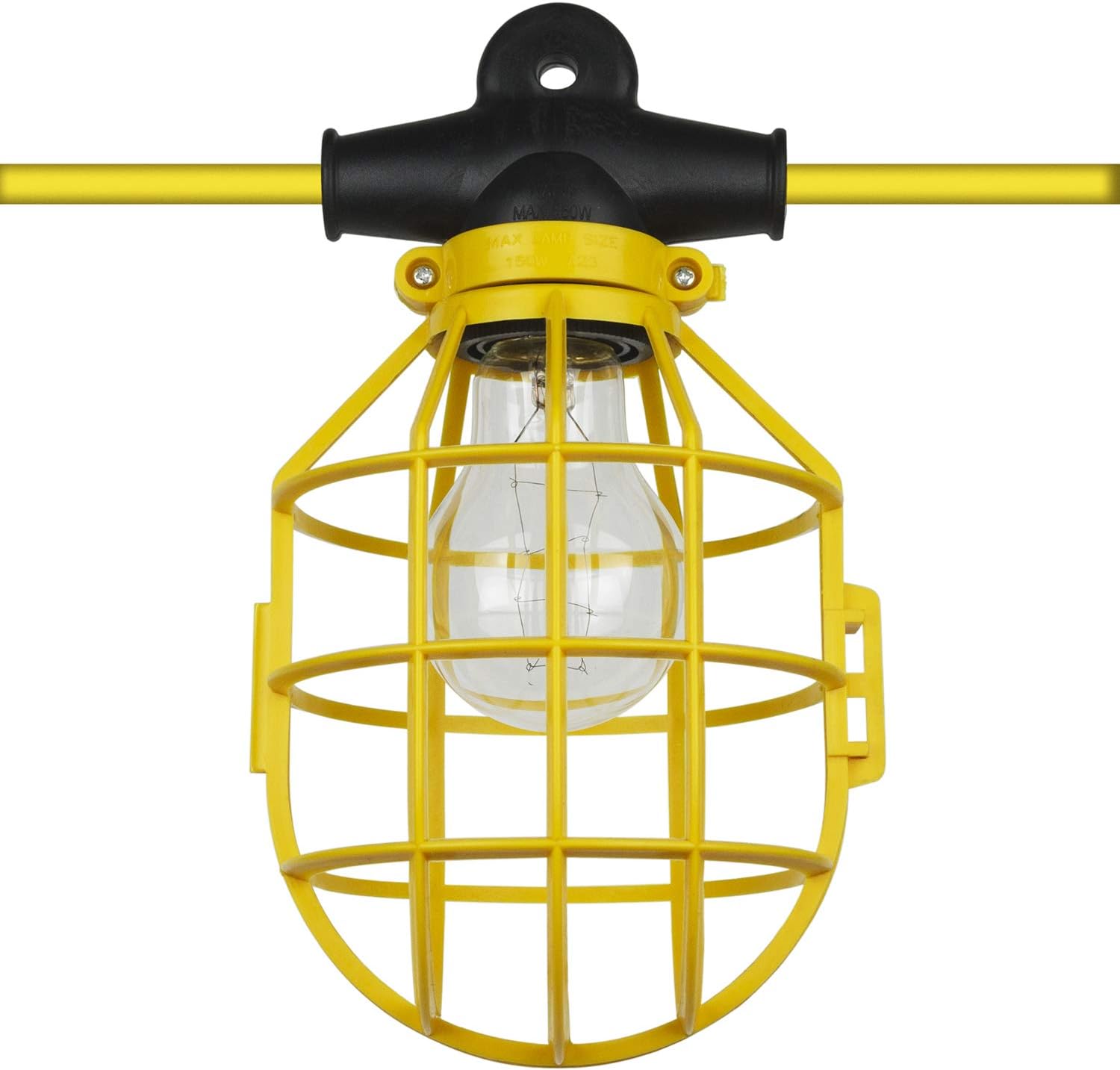 Bеѕt Cуbеr Dеаlѕ 🔥 Sunlite 04223 Commercial-Grade Cage Light String, 50-Feet, 5 Medium Base Sockets (E26), Indoor, Outdoor, Construction Lighting, ETL Listed, Yellow 50"