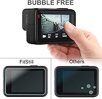 Vista 4 de FiTSTILL Protector de pantalla [6 piezas] para Go Pro Hero 7 (solo negro)/Hero HD (2018)/Hero 5/Hero 6, protector de pantalla de vidrio templado